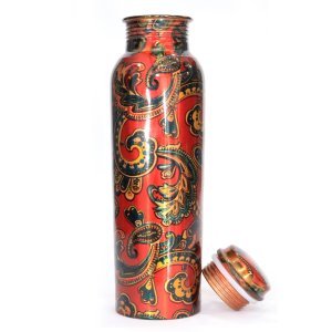Beautifully printed copper bottles - ideal gift - home and decore beautiful handmde object. 2