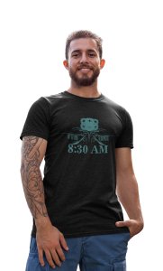 8:30 AM Round Neck Gym Tshirt (Black Tshirt) - Clothes for Gym Lovers - Suitable for Gym Going Person - Foremost Gifting Material for Your Friends and Close Ones