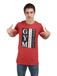Fitness Power, Round Neck Gym Tshirt (Red Tshirt) - Clothes for Gym Lovers - Suitable for Gym Going Person - Foremost Gifting Material for Your Friends and Close Ones