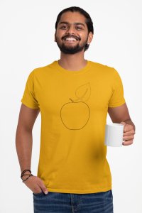 Apple - Line Art for Male - Half Sleeves T-shirt