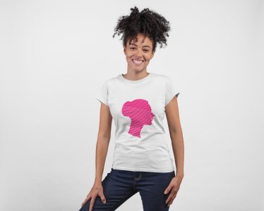 Pink Lady - Line Art for Female - Half Sleeves T-shirt