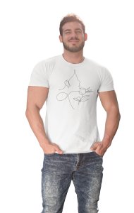 Women with petals - Line Art for Male - Half Sleeves T-shirt