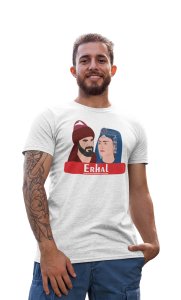 Erhal - White - The Ertugrul Ghazi - 100% cotton t-shirt for Men with soft feel and a stylish cut