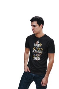 I am drugs - Black - printed T-shirts -Abstract Funny thoughtful creative illustrations - Men's stylish clothing - Cool tees for boys