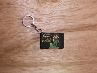 Winner Wineer ChickenDinner -Black -Designable Dialogues Keychain(Combo Set Of 2)