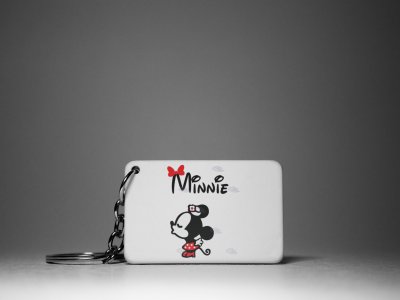 Mickey And Minnie- Couple Keychain -White -Valentine's Special Keychains(Pack Of 2)
