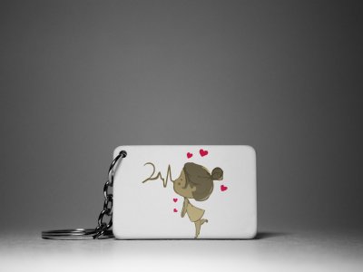 Kissing Couple -Life Line -Couple Keychain -White -Valentine's Special Keychains(Pack Of 2)