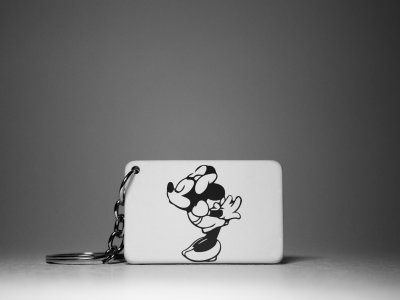 Mickey And Minnie Kissing-Couple Keychain -White -Valentine's Special Keychains(Pack Of 2)