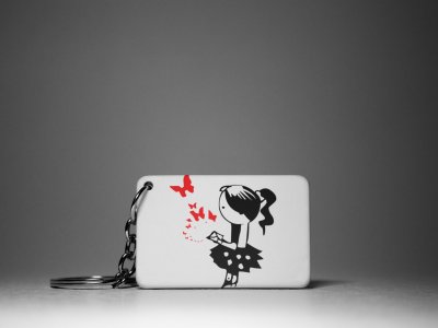 Girl And Boy -Couple Keychain-White -Valentine's Special Keychains(Pack Of 2)