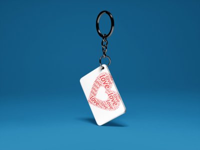 Love alphabets, heart-White -Valentine's Special Keychains(Pack Of 2)