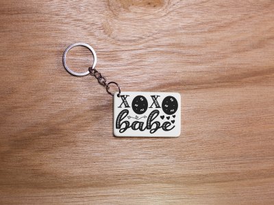 XO XO Babe -White -Valentine's Special Keychains(Pack Of 2)