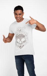 Skull - colourfull - White - printed T-shirts - Men's stylish clothing - Cool tees for boys
