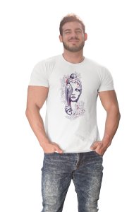 lady art - printed White T-shirts - Men's stylish clothing - Cool tees for boys