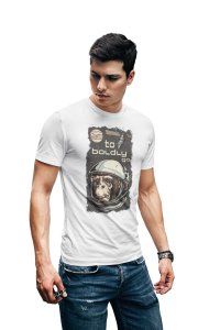 To boldly go - Space exploration - White - printed T-shirts -Abstract Funny thoughtful creative illustrations - Men's stylish clothing - Cool tees for boys