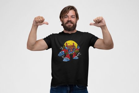 Radio Illustration art -round crew neck cotton tshirts for men