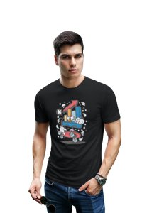 Skating Bar Digram -round crew neck cotton tshirts for men
