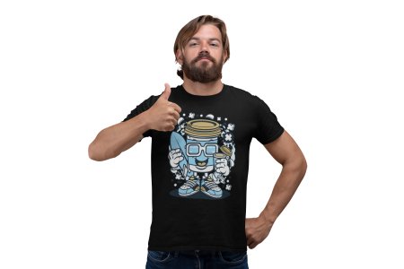 Cool Coffee Container (smiling) -round crew neck cotton tshirts for men
