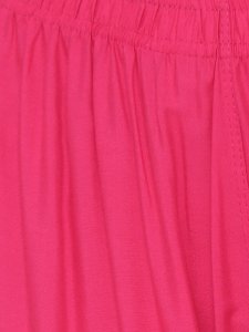 N-Gal Rayon Women's Wide Leg Elastic Waist Band Breathable Plain Palazzo Pant_Magenta