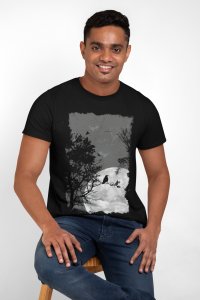 Birds on tree Graphic printed T-shirts - Men's stylish clothing - Cool tees for boys