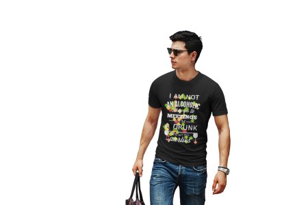 I am not an alcoholic printed black T-shirts - Men's stylish clothing - Cool tees for boys