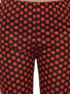 N-Gal Women's Satin Short Sleeves Polka Dot Print Top Pyjama Set Nightwear Nightsuit_Red