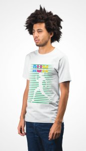 Run - Green Strips - White - Printed - Sports cool Men's T-shirt