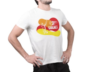 Cricket - Batsman Illustration - White - Printed - Sports cool Men's T-shirt