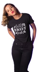 Fall bucket list- Printed Tees for Women's -designed for Halloween