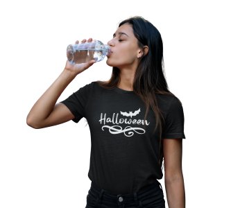 Halloween - text illustration graphic - Printed Tees for Women's -designed for Halloween