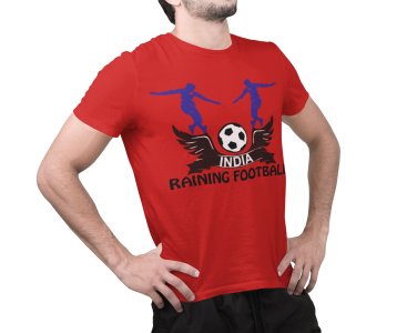 Raining Football -Red - Printed - Sports cool Men's T-shirt