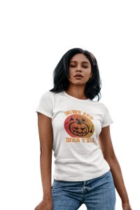 Bows and - Printed Tees for Women's -designed for Halloween