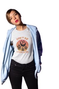 Don't be a basic, moon and house - Printed Tees for Women's -designed for Halloween