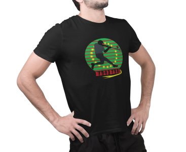 Baseball - Black - Printed - Sports cool Men's T-shirt
