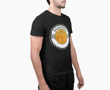 Basketball - Ball - Black - Printed - Sports cool Men's T-shirt
