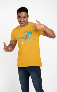 Just Keep Running - Yellow - Printed - Sports cool Men's T-shirt