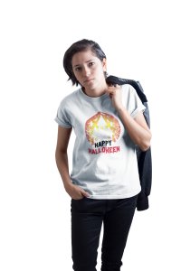 Happy Halloween - Printed Tees for Women's -designed for Halloween