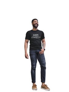 Grandpas knows everything -printed family themed cotton blended half-sleeve t-shirts made for men (black)
