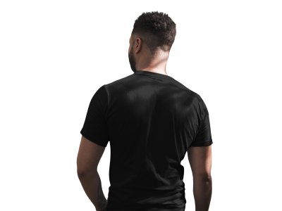 Dad (White outline)-printed family themed cotton blended half-sleeve t-shirts made for men (black)