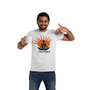 Yoga power - White - Comfortable Yoga T-shirts for Yoga Printed Men's T-shirts White