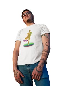 Yoga Vrikshasana - White - Comfortable Yoga T-shirts for Yoga Printed Men's T-shirts White