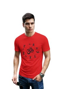 Om - Red - Comfortable Yoga T-shirts for Yoga Printed Men's T-shirts Red