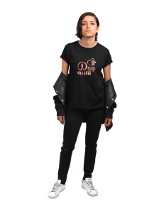 Dog aunt -Black-printed cotton t-shirt - comfortable, stylish