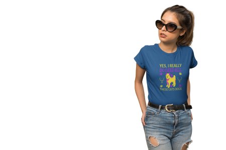 Yes,I really do need all these cats dogs -Black printed cotton t-shirt - comfortable, stylishh