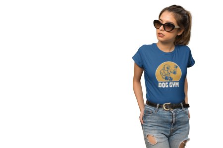 Dog gym -Blue - printed cotton t-shirt - comfortable, stylish