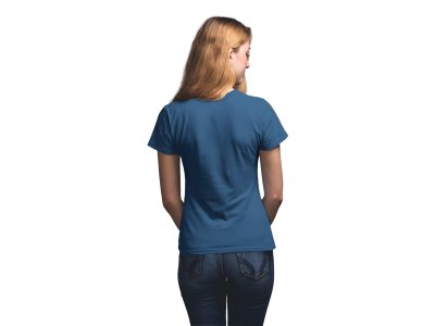 Crazy dog lady - Blue-printed cotton t-shirt - comfortable, stylish