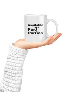 Available for parties- family themed printed ceramic white coffee and tea mugs/ cups