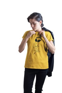 Lost In Music-Yellow - Women's - printed T-shirt - comfortable round neck Cotton