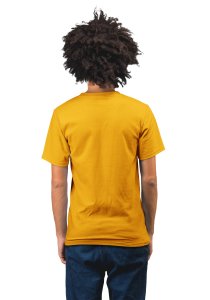 Music (yellow text )-Yellow - Men's - printed T-shirt - comfortable round neck Cotton