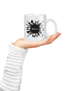 Music  background (BG Black )- music themed printed ceramic white coffee and tea mugs/ cups for music lovers