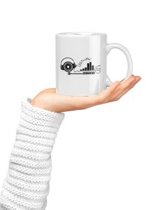 Bar Diagram - music themed printed ceramic white coffee and tea mugs/ cups for music lovers